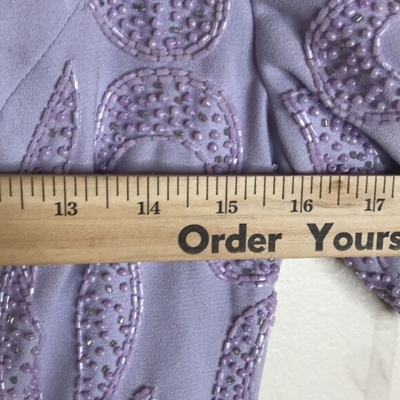 Nite lite ladies lavender sequin detail long dress size 8 - Picture 6 of 13